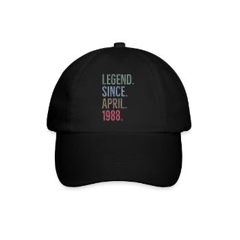 Legende seit April 1988 - Baseballkappe - Schwarz/Schwarz - Vorne