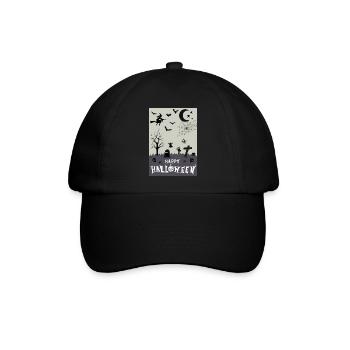 Happy Halloween - Baseballkappe - Schwarz/Schwarz - Vorne