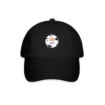 Gruselige Kassiererin - Baseballkappe - Schwarz/Schwarz - Vorne