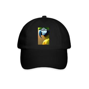 Papagei Papageien Vogel Vögel Ara Tier Wildtier - Baseballkappe - Schwarz/Schwarz - Vorne