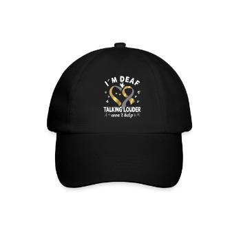 Schwerhörig Gehörlosen Gebärtensprache - Baseballkappe - Schwarz/Schwarz - Vorne