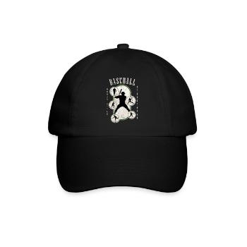 Baseball Baseballspieler USA Sport Vintage Retro - Baseballkappe - Schwarz/Schwarz - Vorne