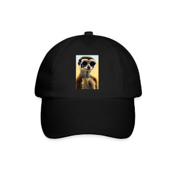 Erdmännchen Zoo Tiere Natur Wildtier Surikate Zoo - Baseballkappe - Schwarz/Schwarz - Vorne
