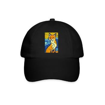 Fuchs Tierwelt Waldtier Tiere Wildnis - Baseballkappe - Schwarz/Schwarz - Vorne