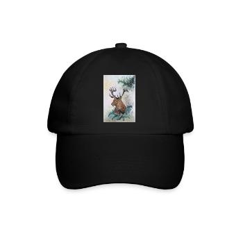 Hirsch Deer - Baseballkappe - Schwarz/Schwarz - Vorne