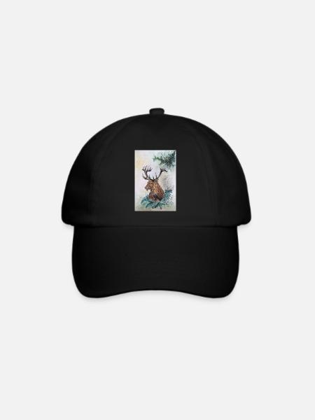 Hirsch Deer - Baseballkappe - Schwarz/Schwarz
