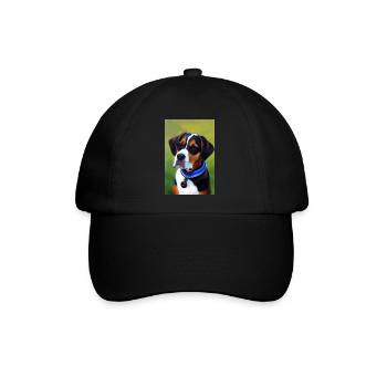 Hunde Bild - Baseballkappe - Schwarz/Schwarz - Vorne