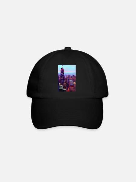 New York City Skyline - Baseballkappe - Schwarz/Schwarz