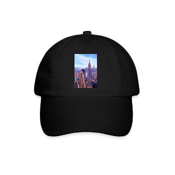 New York City Skyline - Baseballkappe - Schwarz/Schwarz - Vorne