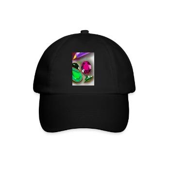 Bunte Edelsteine - Baseballkappe - Schwarz/Schwarz - Vorne