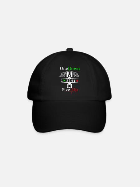 Motorrad Gänge Schaltung 1N23456 - Baseballkappe - Schwarz/Schwarz