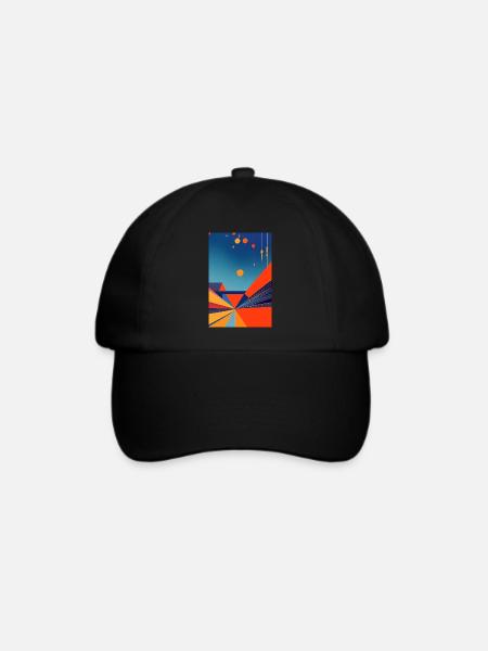Abstrakte Kunst - Baseballkappe - Schwarz/Schwarz