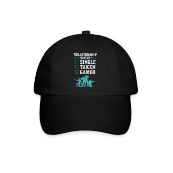 Relationship Status Gamer Design - Baseballkappe - Schwarz/Schwarz - Vorne