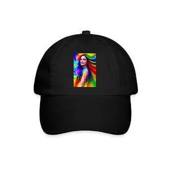 Neon Schönheit 7 - Baseballkappe - Schwarz/Schwarz - Vorne