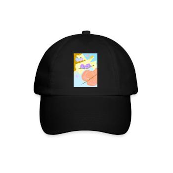 Schmetterlinge und Engel - Baseballkappe - Schwarz/Schwarz - Vorne