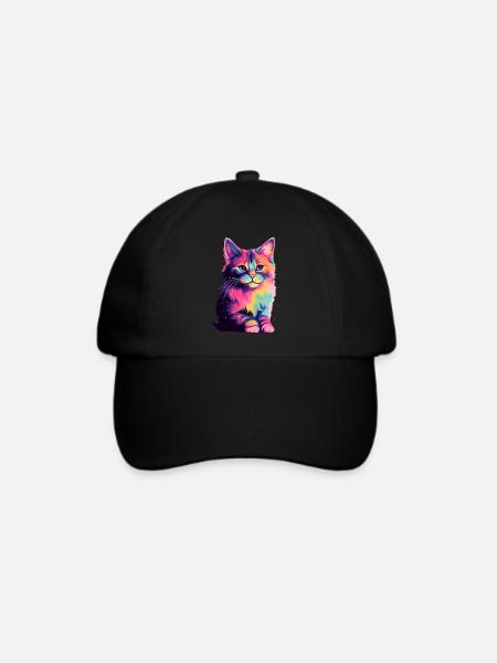Universe Cat - Baseballkappe - Schwarz/Schwarz