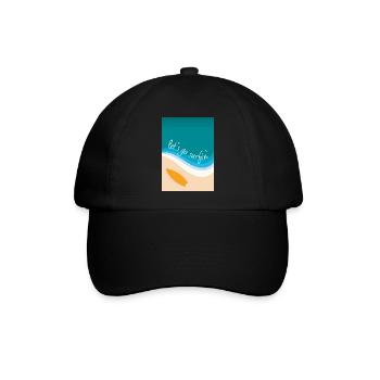 Let's go surfin' surfing Surfen (eckiges Design) - Baseballkappe - Schwarz/Schwarz - Vorne