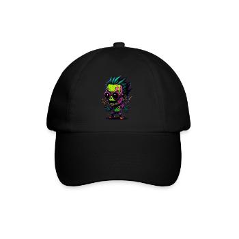 Bunter cooler Zombie - Baseballkappe - Schwarz/Schwarz - Vorne