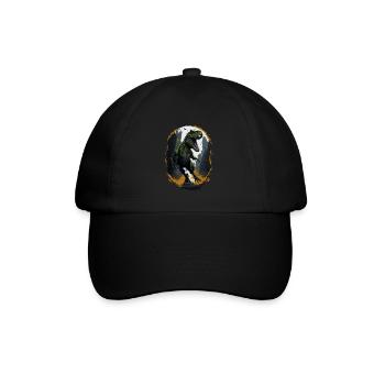 T Rex Dinosaurier - Baseballkappe - Schwarz/Schwarz - Vorne
