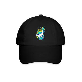 Buckelwal - Baseballkappe - Schwarz/Schwarz - Vorne