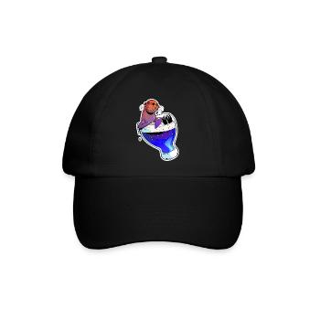 Bier und Seelöwe - Baseballkappe - Schwarz/Schwarz - Vorne