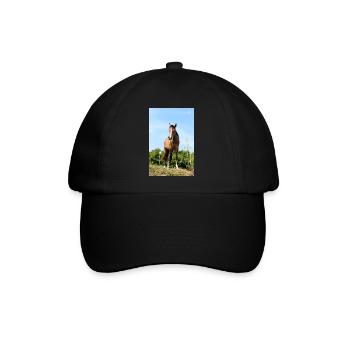 Pferd - Baseballkappe - Schwarz/Schwarz - Vorne