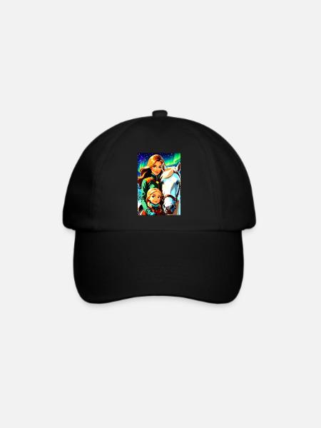 personalisiertes Design-Muttergeschenk - Baseballkappe - Schwarz/Schwarz
