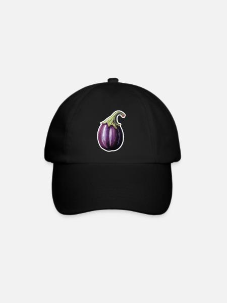 Aubergine bauchig - Baseballkappe - Schwarz/Schwarz