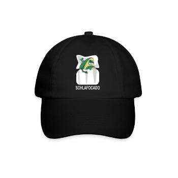 Schlafocado Avocado Schlafshirt offiziell lustig - Baseballkappe - Schwarz/Schwarz - Vorne