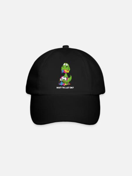 The Last Unicorn Dino What? Dino Eating Unicorn - Baseballkappe - Schwarz/Schwarz