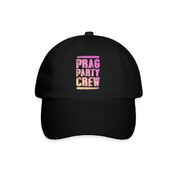 Prag Party Crew Bunt - Baseballkappe - Schwarz/Schwarz - Vorne