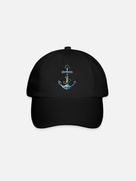 Anker Symbol Hafen - Baseballkappe - Schwarz/Schwarz
