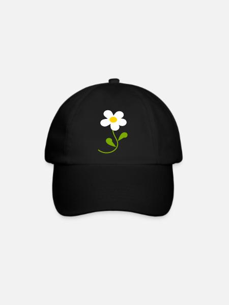 Retro Gänseblümchen Blume Weihnachts Geschenk - Baseballkappe - Schwarz/Schwarz