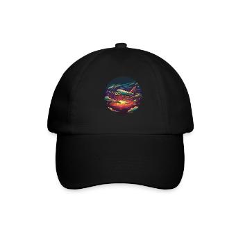 Meine Erste Flugreise Erstes Mal Fliegen - Baseballkappe - Schwarz/Schwarz - Vorne