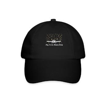 Meine Erste Flugreise Erstes Mal Fliegen - Baseballkappe - Schwarz/Schwarz - Vorne