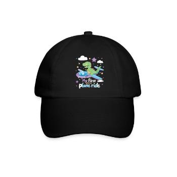 Meine Erste Flugreise Erstes Mal Fliegen - Baseballkappe - Schwarz/Schwarz - Vorne