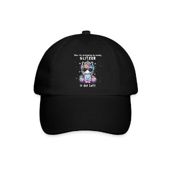 Süßes Einhorn, Bunte Einhörner - Baseballkappe - Schwarz/Schwarz - Vorne