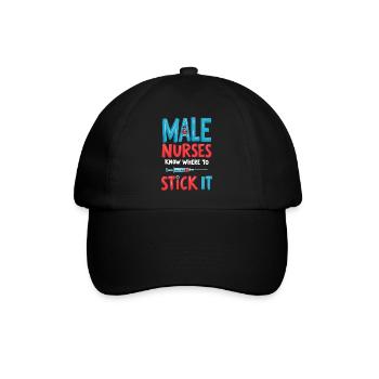 Männliche Krankenschwestern - Baseballkappe - Schwarz/Schwarz - Vorne