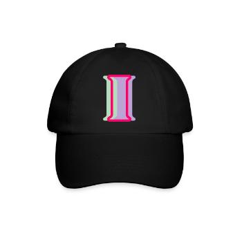 Mehrfarbiger Buchstabe i - Baseballkappe - Schwarz/Schwarz - Vorne