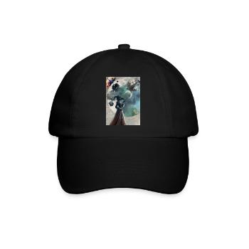 Mystische Frau in Pestdoktor Maske - Baseballkappe - Schwarz/Schwarz - Vorne