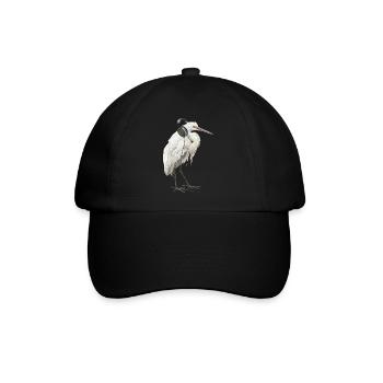 Reiher Vogel - Baseballkappe - Schwarz/Schwarz - Vorne