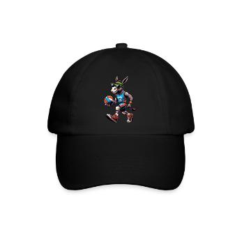 Cooler Volleyball-Esel Mit Stil - Baseballkappe - Schwarz/Schwarz - Vorne