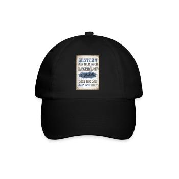 Gestern war hier noch aufgeräumt - Baseballkappe - Schwarz/Schwarz - Vorne