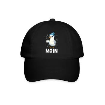 Moin Seagull Coffee Küste Norddeutschland - Baseballkappe - Schwarz/Schwarz - Vorne