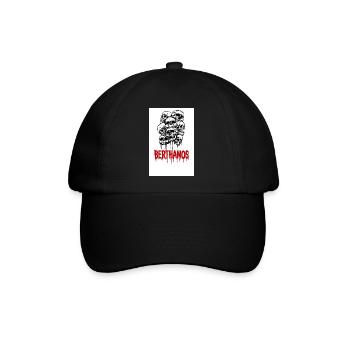 Totenkopf Motiv mit Berthanos Schriftzug - Baseballkappe - Schwarz/Schwarz - Vorne