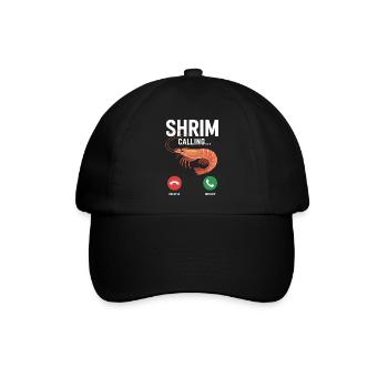 Shrim ruft - Lustige Hirnfäule Memes - Baseballkappe - Schwarz/Schwarz - Vorne