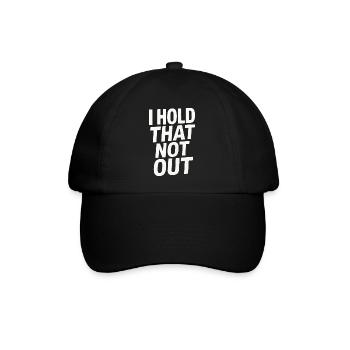 Denglisch Lustig I Hold That Not Out - Baseballkappe - Schwarz/Schwarz - Vorne