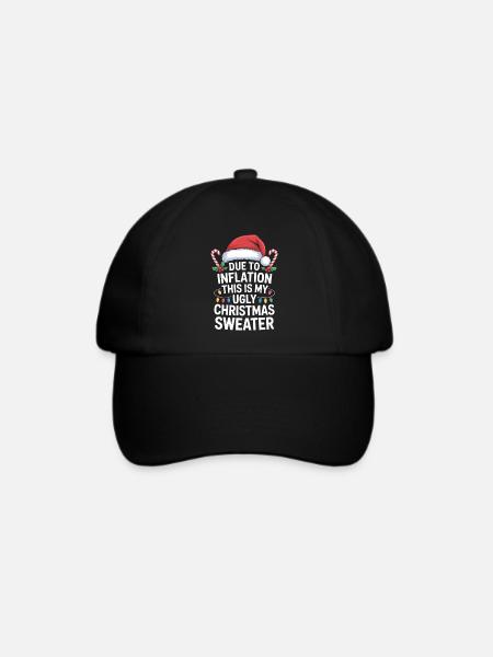Inflation Hässlicher Weihnachtspullover - Baseballkappe - Schwarz/Schwarz