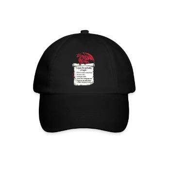 5 Anzeichen, dass ich wahrscheinlich ein Drachenliebhaber bin - Baseballkappe - Schwarz/Schwarz - Vorne