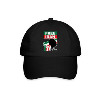 Free Iran - Baseballkappe - Schwarz/Schwarz - Vorne
